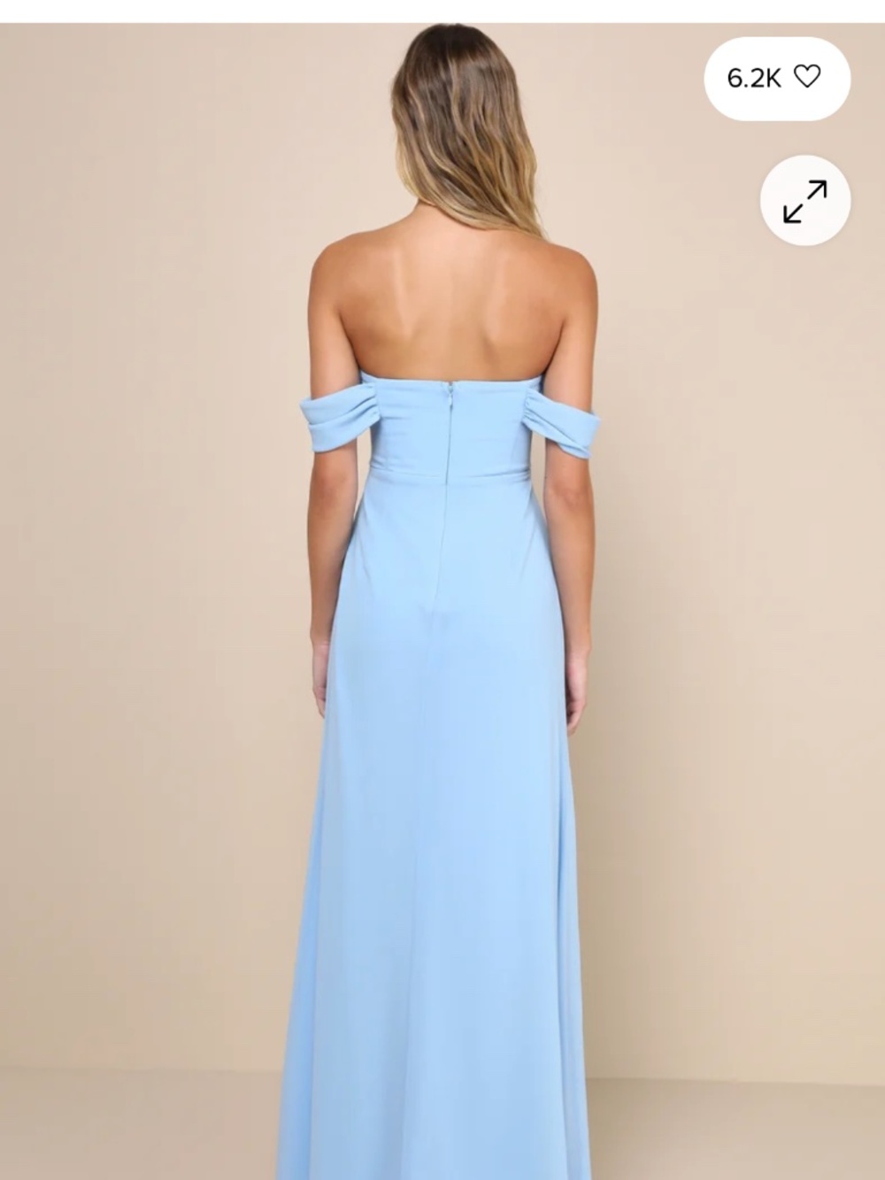Lulu’s Magical Magnetism Light Blue Off the Shoulder Maxi Dress